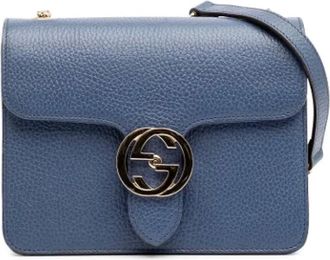 Gucci Pre-owned Cross Body Bags, female, Blue, Size: ONE SIZE Pre-owned Leather crossbody-bags