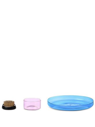 Ichendorf Kenzan glass tray set - unisex - Brass/glass - OS - Pink