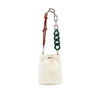 Plan C Canvas Drawstring Bucket Bag - female - PLAN C - Bucket Bags - White - ONE SIZE - Bags