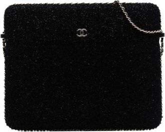 Chanel Pre-owned Tweed Crossbody - unisex - Vintage Clutch - Zwart - ONE Size - Tweed - Vintage