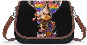 Generic Giraffe Print Crossbody Bags for Women Shoulder Messenger Bag Purse Handbags