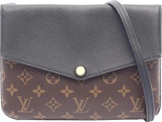 Louis Vuitton Pre-owned Vintage Monogram Canvas en Lederen Crossbody Tas - Dames - Vintage Schoudertas - Bruin - ONE Size - Leer - Vintage