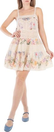 Zimmermann Lace-Trim Square Neck Minidress, Brand Size 1 (US Size 6)