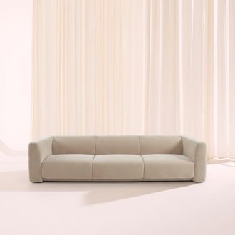 Sweeek Sof&aacute; de tela, 4 plazas, beige