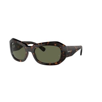 Ray-Ban Authentieke Beate Zonnebril - Premium Kwaliteit - unisex - Zonnebrillen - Bruin - 56 MM - Accessoires