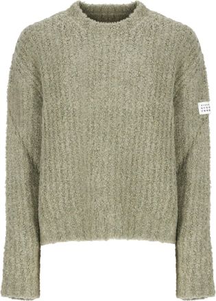 Maison Margiela Green Boucl&eacute; Cropped Textured Jersey