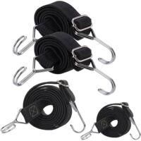 OEM Cuerdas El&aacute;sticas De 4 Piezas Con Ganchos, Correas El&aacute;sticas Planas Extrafuertes, Cuerdas El&aacute;sticas Con Ganchos, Correas El&aacute;sticas De Goma Largas Y Aj