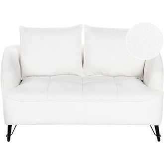 Beliani Beliani - Divano Boucle a 2 posti con rivestimento in poliestere bianco Hobro