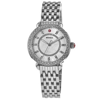Michele Sidney Diamond Classic Steel Womens Watch MWW30B000001