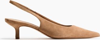 H&M Spitze Slingpumps aus Veloursleder - Yellow