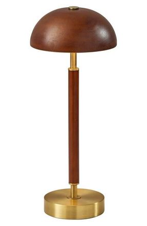 Adesso Ronny Cordless LED Table Lamp in Walnut Wood/antique Brass at Nordstrom