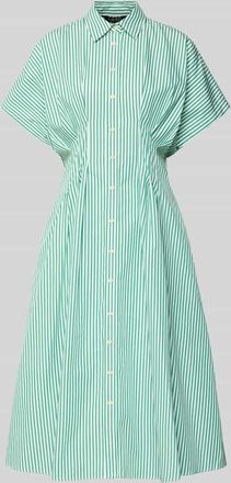 Lauren Ralph Lauren Tailliertes Blusenkleid aus reiner Baumwolle Modell RUSHANIE in Bottle, Gr&ouml;&szlig;e 34