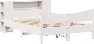 vidaXL Bed Frame without Mattress White 140x190 cm Solid Wood Pine Vidaxl