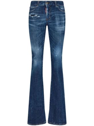 Dsquared2 Jeans svasati con applicazione - Blu