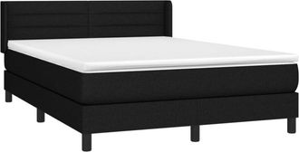 vidaXL Vidaxl - Cama Box Spring Con Colch&oacute;n Tela Negro 140x190 Cm
