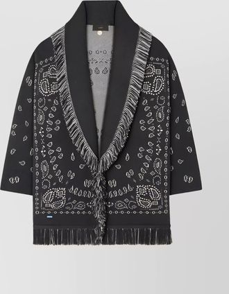 Alanui fringed belted long shawl collar cardigan