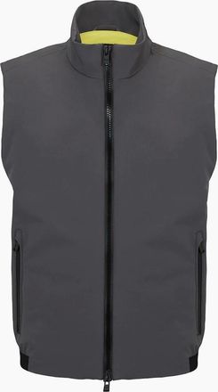 HUGO BOSS Mens Solid Patterned Regular Fit Vest - Grey - Size: 40/Regular