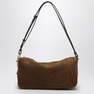 Gucci Medium Half Horsebit Suede Shoulder Bag