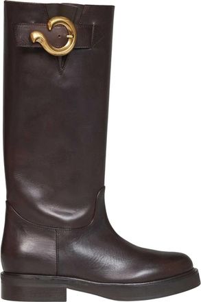 Etro Paisley Hoge Laarzen - Dames - Hoge Laarzen - Bruin - 37 EU - Leer - Schoenen