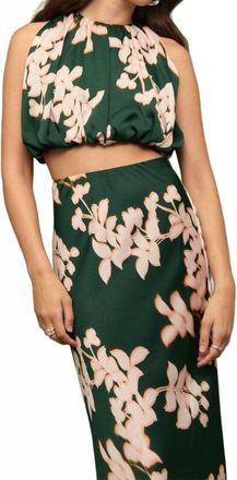 Minkpink Vilma Rouched Crop Top In Green