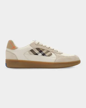 Burberry Men & apos;s Terrace Check Leather & Suede Low-Top Sneakers