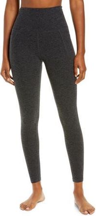 Beyond Yoga Everyday Space Dye High Waist Pocket Leggings in Black-Charcoal at Nordstrom Rack, Size X-Small