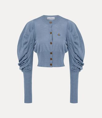 Vivienne Westwood Eli Cropped Cardigan Merino Wool / Silk Ice-blue XS Women