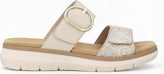 Remonte D2k57 Womens Cross Strap Sandals White/gold - Beige - Size UK 6.5