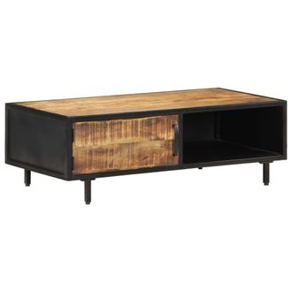 vidaXL Vidaxl - Mesa De Centro De Madera De Mango Rugosa 105x50x35 Cm