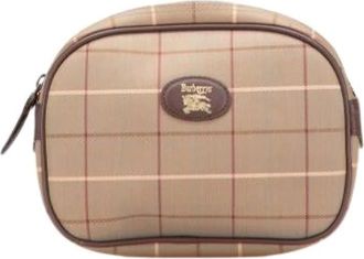 Burberry Pre-owned Mini Bags, female, Brown, Size: ONE SIZE Pre-owned Canvas Clutch
