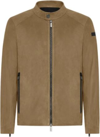 Roberto Ricci Design Revisited Biker Jacket - Heren - Leren en Su&egrave;de Jassen - Bruin - S - Su&egrave;de - Jassen