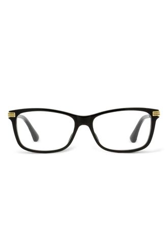 Jimmy Choo Eyewear rectangle-frame glasses - women - Acetate/Metal - One Size - Black