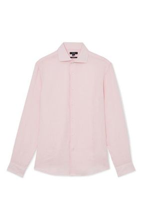 Reiss Ruban Linen Button-Up Shirt in Rose Pink at Nordstrom, Size Xx-Large