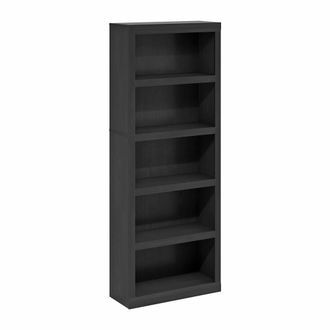 Furinno Rail 5-Tier Open Shelf Bookcase, Blackwood