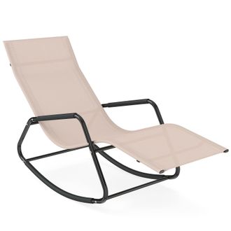 Costway Costway Sedia A Dondolo Da Esterno Lettino Prendisole Sdraio A Dondolo Poltrona Chaise Longue Ergonomico Sostegno Traspirante Costruzione Resistente B
