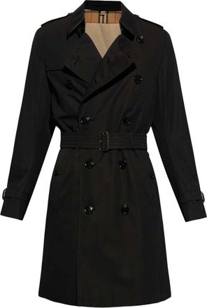 Burberry Black Double Breasted Trench Coat