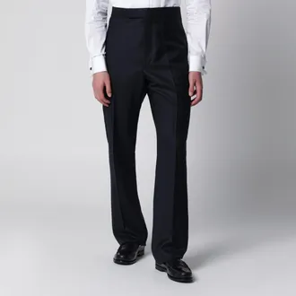Thom Browne Navy blue wool trousers