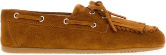 Miu Miu Brown Lace Up Loafers