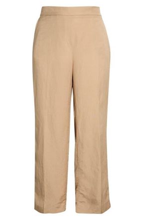 Kasper The Audrey Pull-On Straight Leg Linen Blend Pants in Toasted Wheat at Nordstrom, Size 2 X