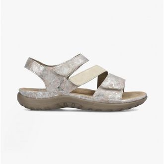 Rieker Womens 64872-90 Ladies Touch Fasten Sandals Metallic - Silver - Size UK 6