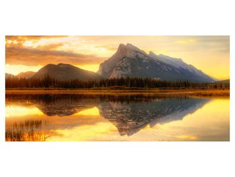 Schubiger M&ouml;bel Digitaldruck auf Acrylglas Wundersch&ouml;ner Seeblick mit Bergen