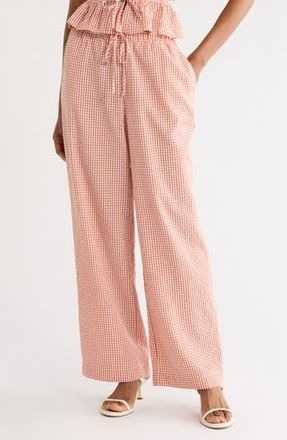 Wayf Seersucker Drawstring Pants in Clay Seersucker at Nordstrom Rack, Size X-Small