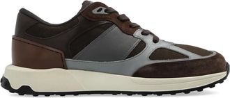 Tod's Sportschoenen Hardlopen Midden - Heren - Sneakers - Bruin - 43 1/2 EU - Leer - Schoenen