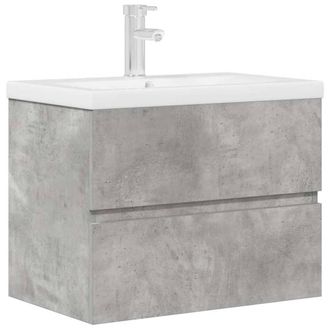 Berkfield Home 2 Piece Bathroom Furniture Set Concrete Grey Engineered Wood