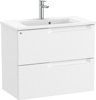 Roca Roca - Pack Unik Mueble Base Compacto De Dos Cajones + Lavabo Aleyda Color: Blanco Mate - Medidas: 705x380x565 Mm