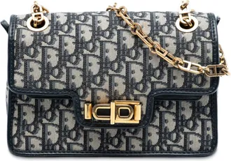 Dior Pre-owned Dior Oblique Canvas CD Lock Chain Flap Crossbody 01-BO-0198