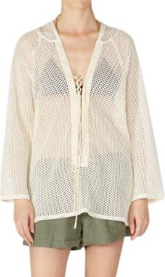 Albus Lumen Creme Aziza Crochet Top Size XS