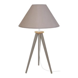Tosel L&aacute;mpara de mesamadera Alt.54cm taupePantalla: taupe