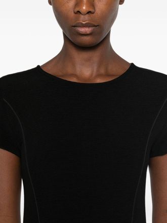 Emporio Armani Fitted Black Midi Dress - Black