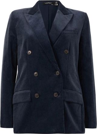 Ralph Lauren Dubbele Rij Knoopjes Corduroy Blazer - Dames - Blazers - Blauw - 2XS - Katoen - Jassen